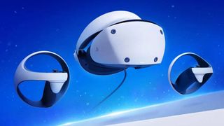 PSVR 2 headset with controllers