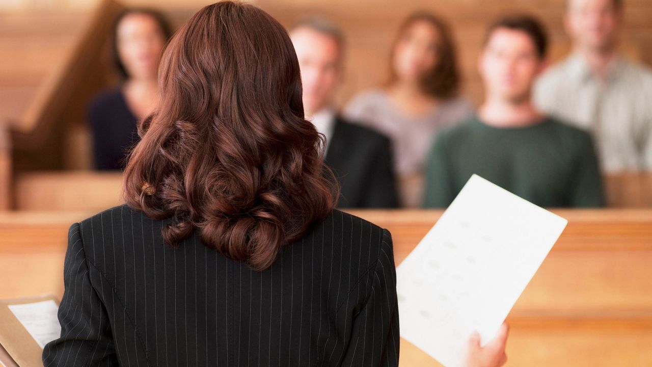 An attorney speaks in court.