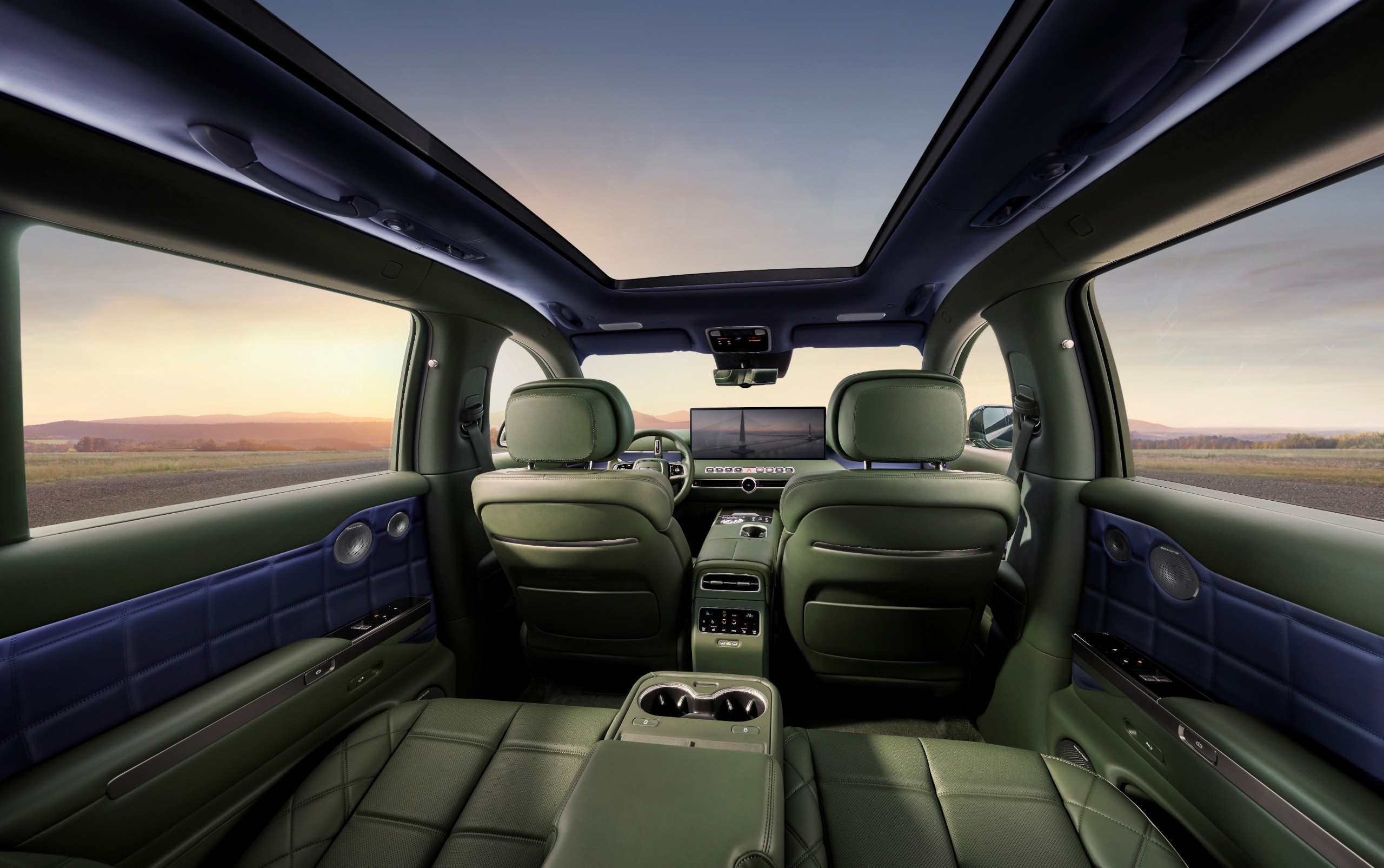 Genesis GV90 interior with glass roof