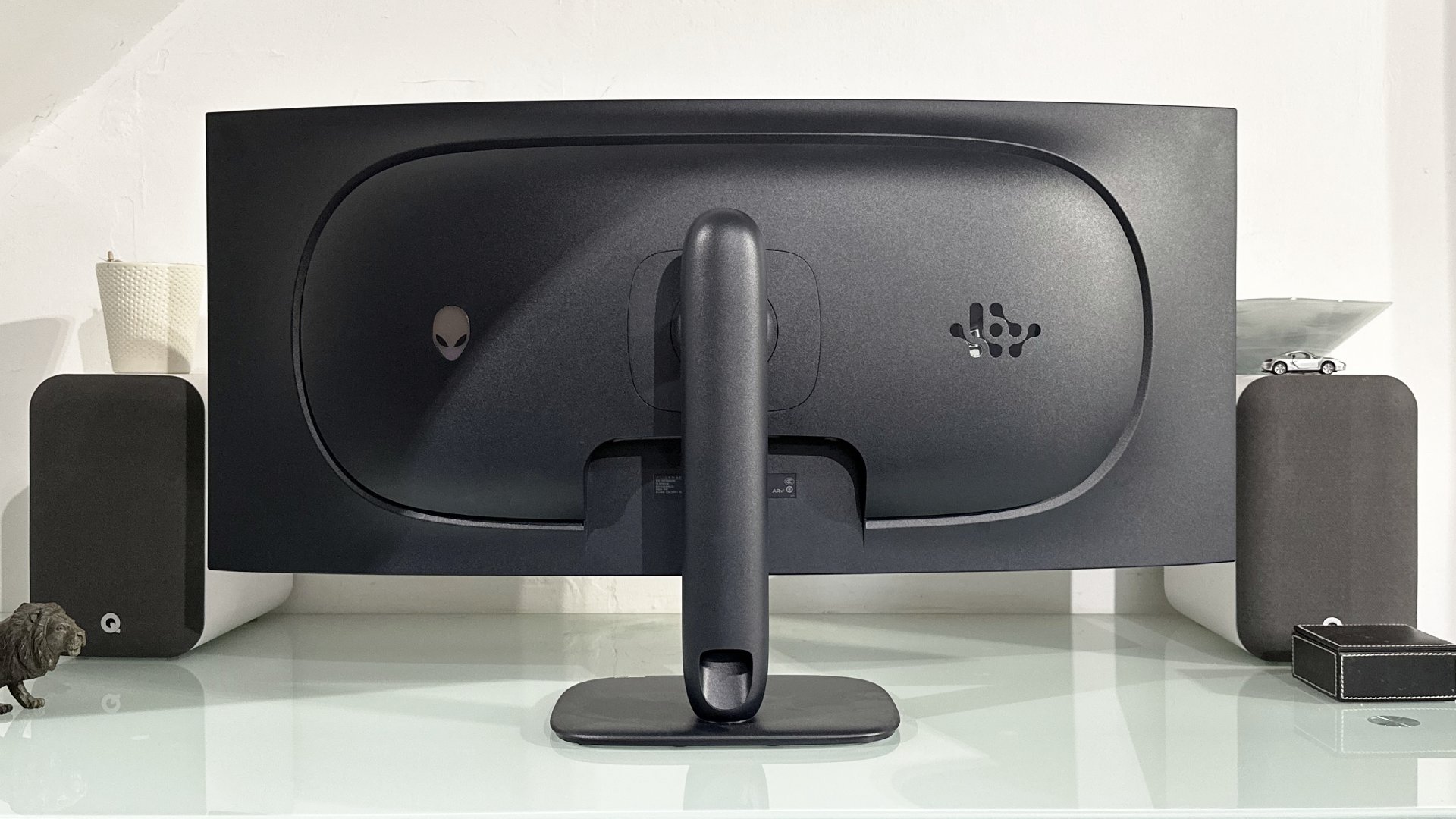 Alienware AW3926QW OLED gaming monitor rear.