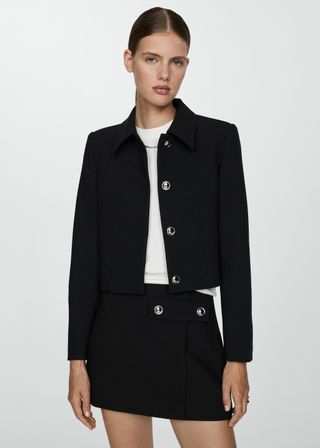 Buttoned Cropped Jacket