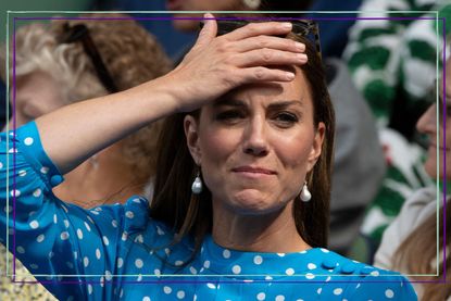 Kate Middleton condom prank - Catherine, Duchess of Cambridge in the centre court royal box on day nine of The Championships Wimbledon 2022 at All England Lawn Tennis and Croquet Club on July 05, 2022 in London, England. 