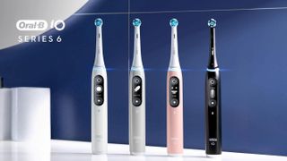 A line-up shot of oral-b toothbrushes