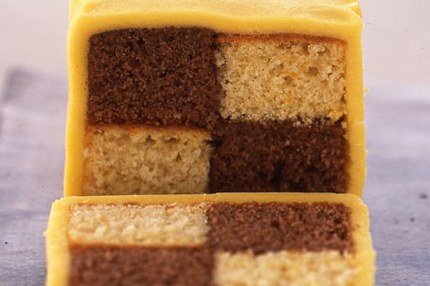 Easy Chocolate Battenberg Cake - Waiting for Blancmange