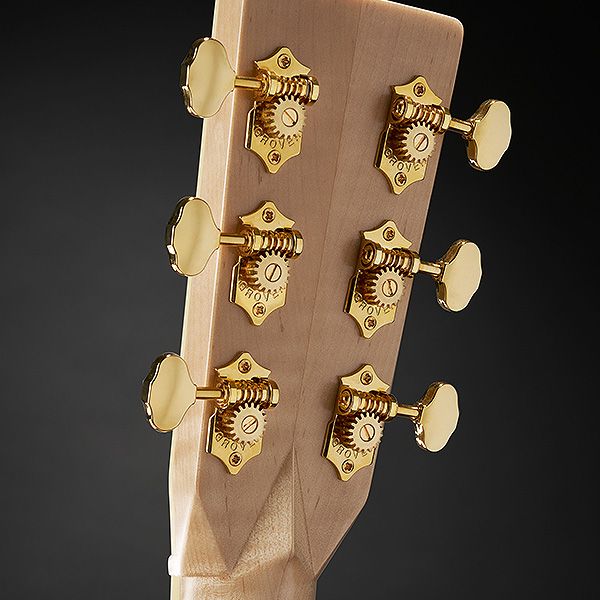 Various closeups of the Reverb Select Martin Custom GP Blonde