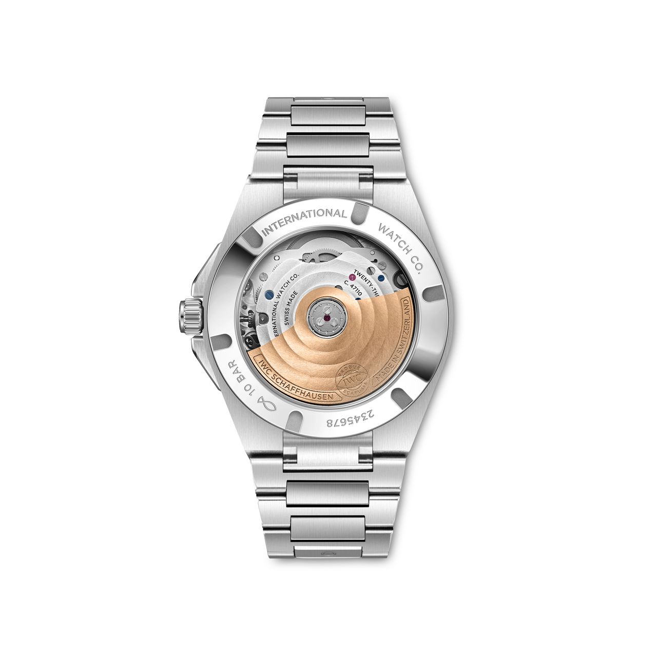 The front of IWC's new Ingenieur Automatic 35 watch in steel with a white/silver dial that launched at Watches and Wonders 2025.