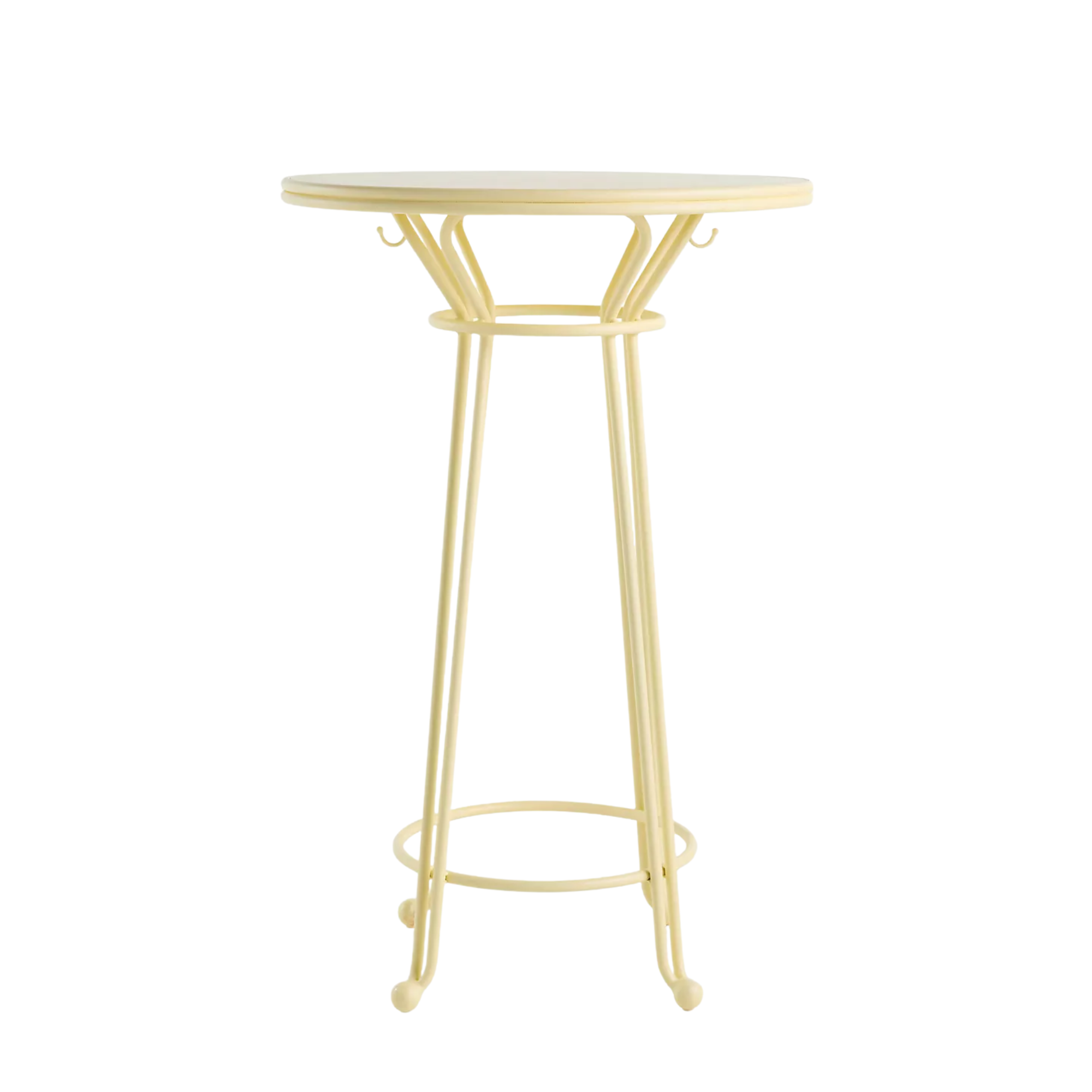 a yellow bistro table