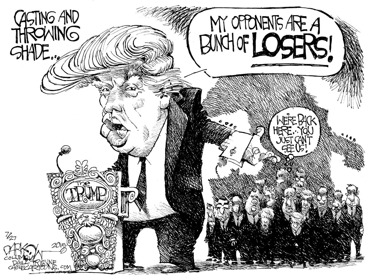 Political cartoon U.S. Donald Trump 2016