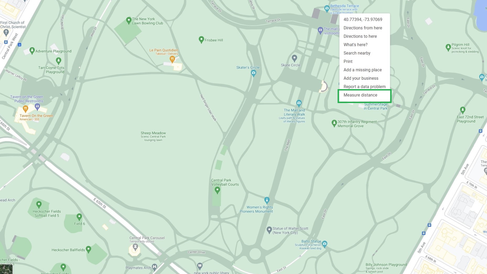 How to measure distance with Google Maps on PC step 1: Right click on starting point and select Measure distance