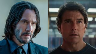 John Wick (Keanu Reeves) has a conversation in John Wick: Chapter 4, while Ethan Hunt (Tom Cruise) makes an appeal in Mission: Impossible - The Final Reckoning
