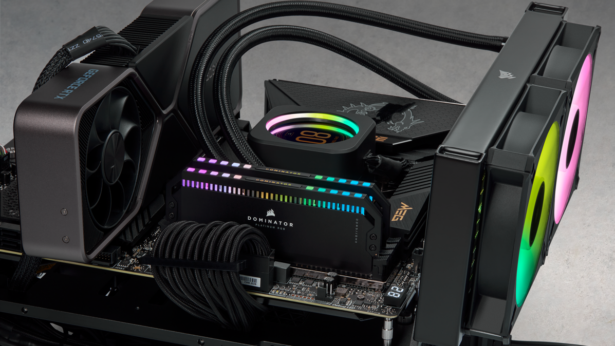 Corsair Dominator Platinum RGB DDR5 memory in a system