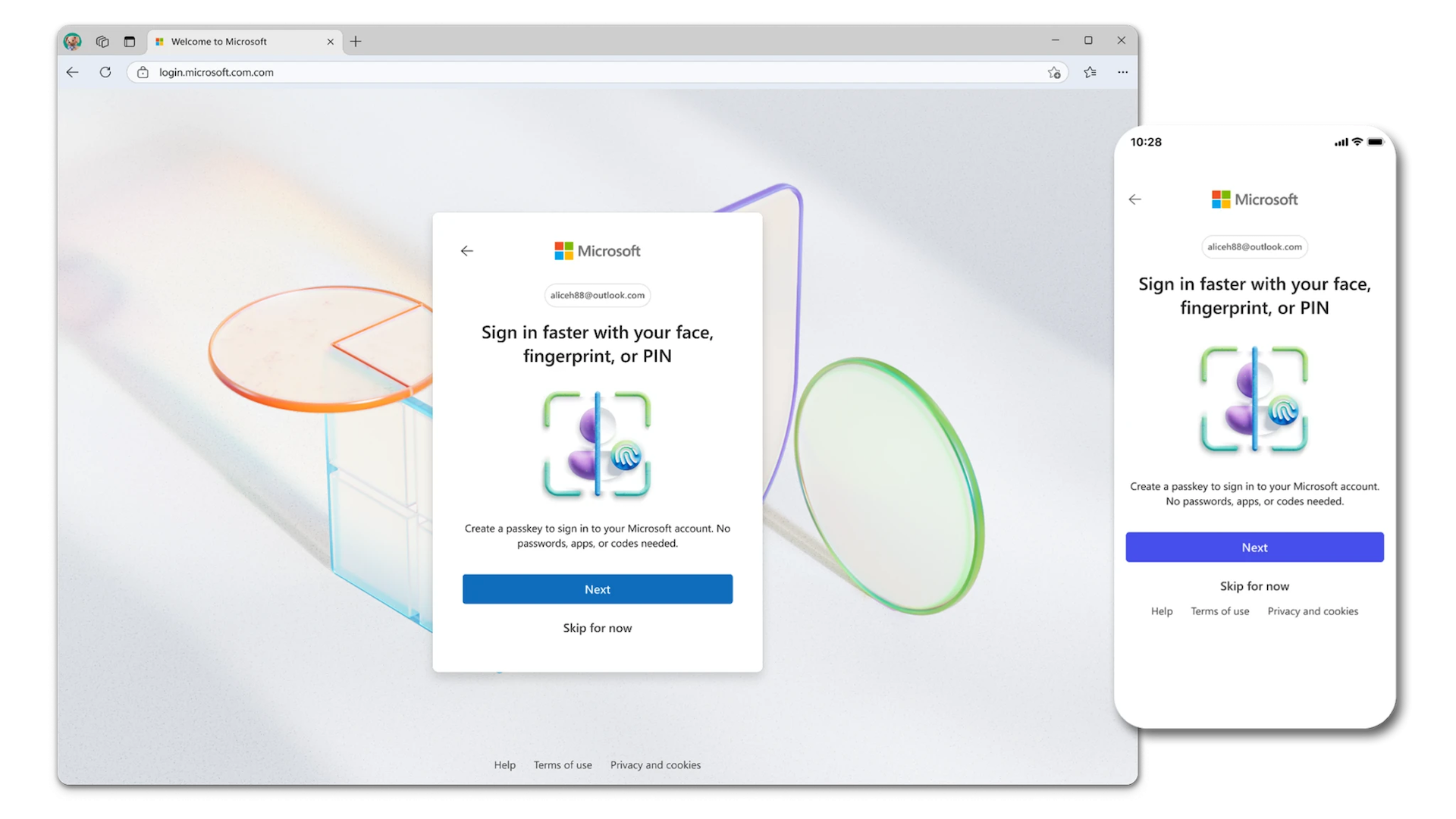 Microsoft passkey
