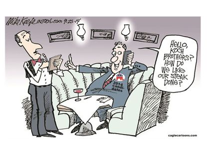 Political cartoon GOP Koch Brothers election