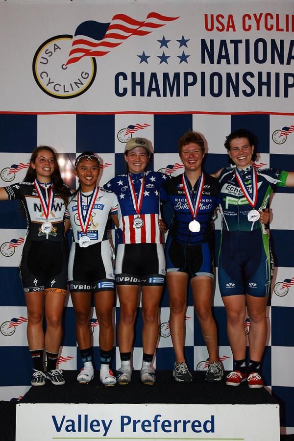 Womens 17-18 Scratch Podium (L-R): Christine Barron, Coryn Rivera, Ruth Winder, Christine Barron, Somersby Jenkins