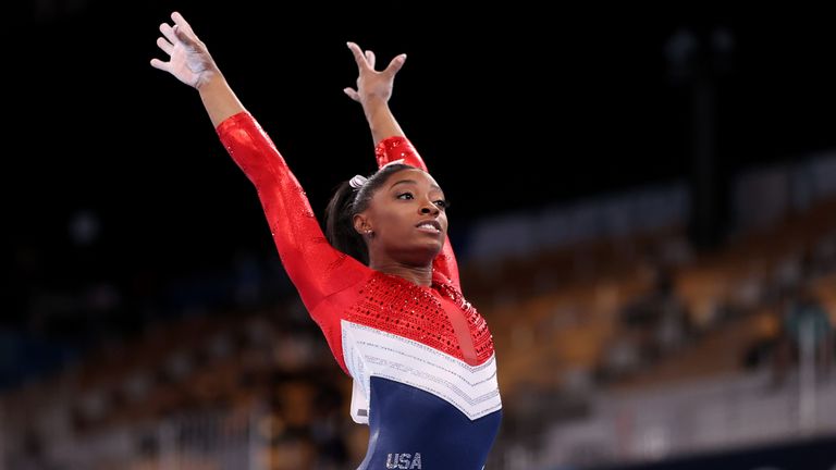tokyo, japan july 27 simone biles of team united states competes on vault during the womens team final on day four of the tokyo 2020 olympic games at ariake gymnastics centre on july 27, 2021 in tokyo, japan photo by laurence griffithsgetty images