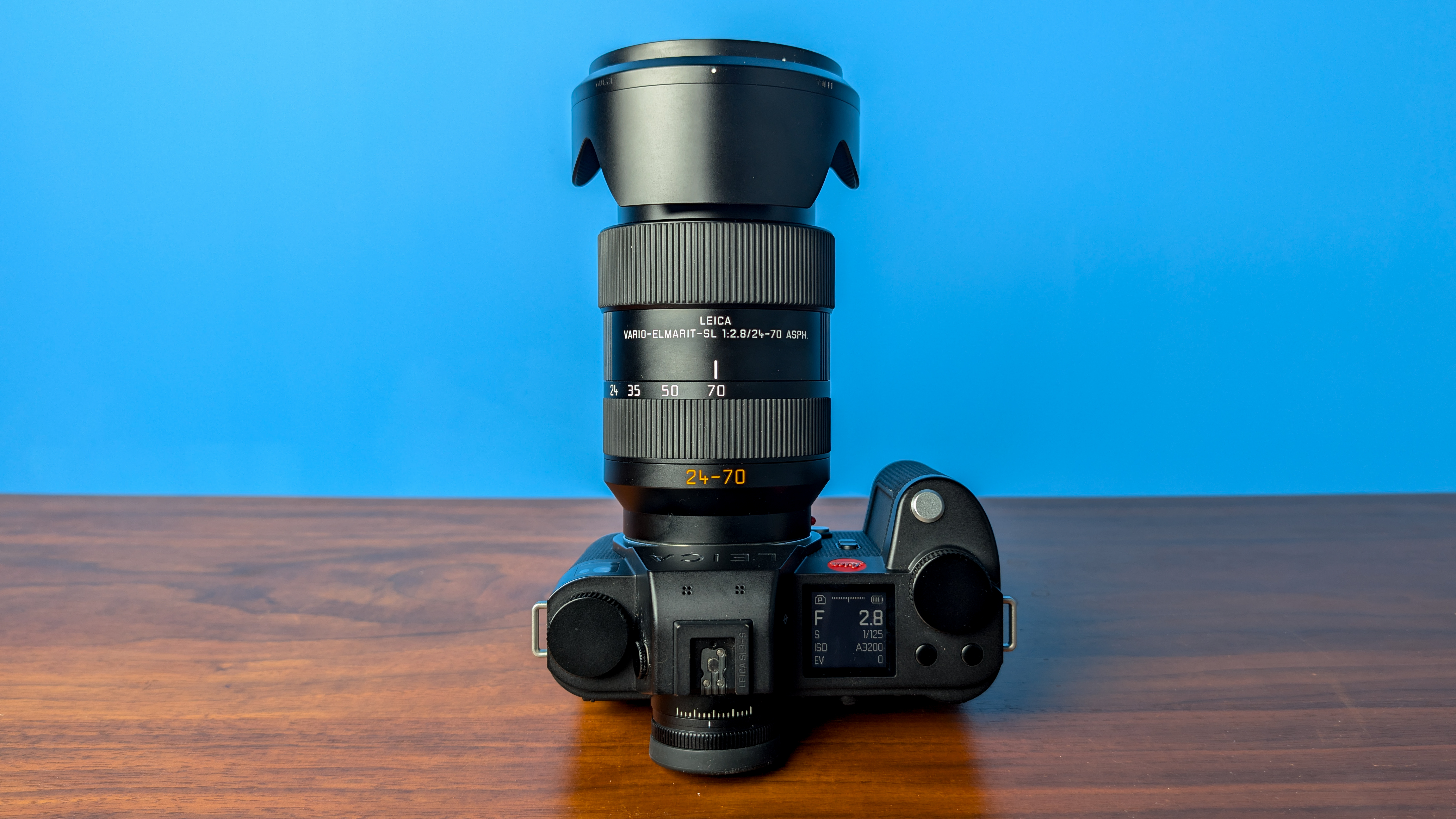 A black Leica SL3-S mirrorless camera