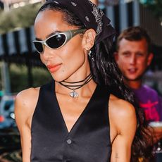 NEW YORK, NY - AUGUST 11: Zoe Kravitz is seen on August 11, 2025 in New York City. 
