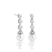 Heavenly London Pearl and 'Diamond' Earrings:was £120, now £96 with code HEAVENLYBF