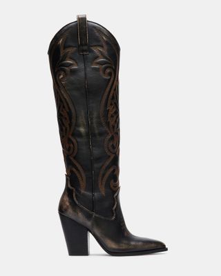 Lasso Brown Distressed Western Boot | Women's Boots – Steve Madden