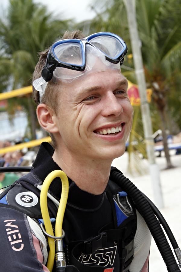 Tony Martin soaks up the seaside atmosphere in Curacao.