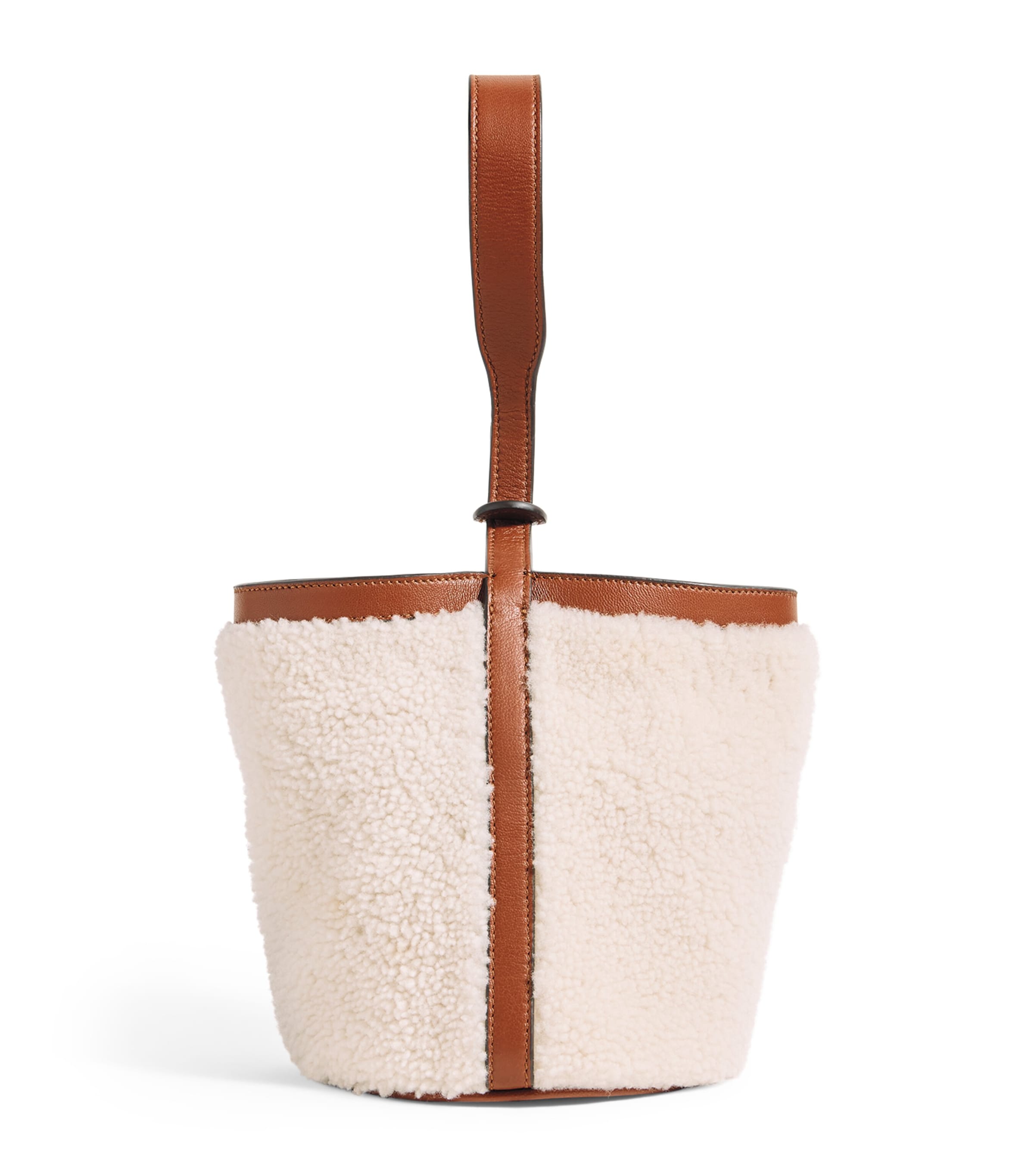 Yves Salomon Shearling-Leather Bucket Bag