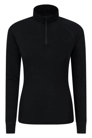 cold weather clothing - black merino quarter zip base layer