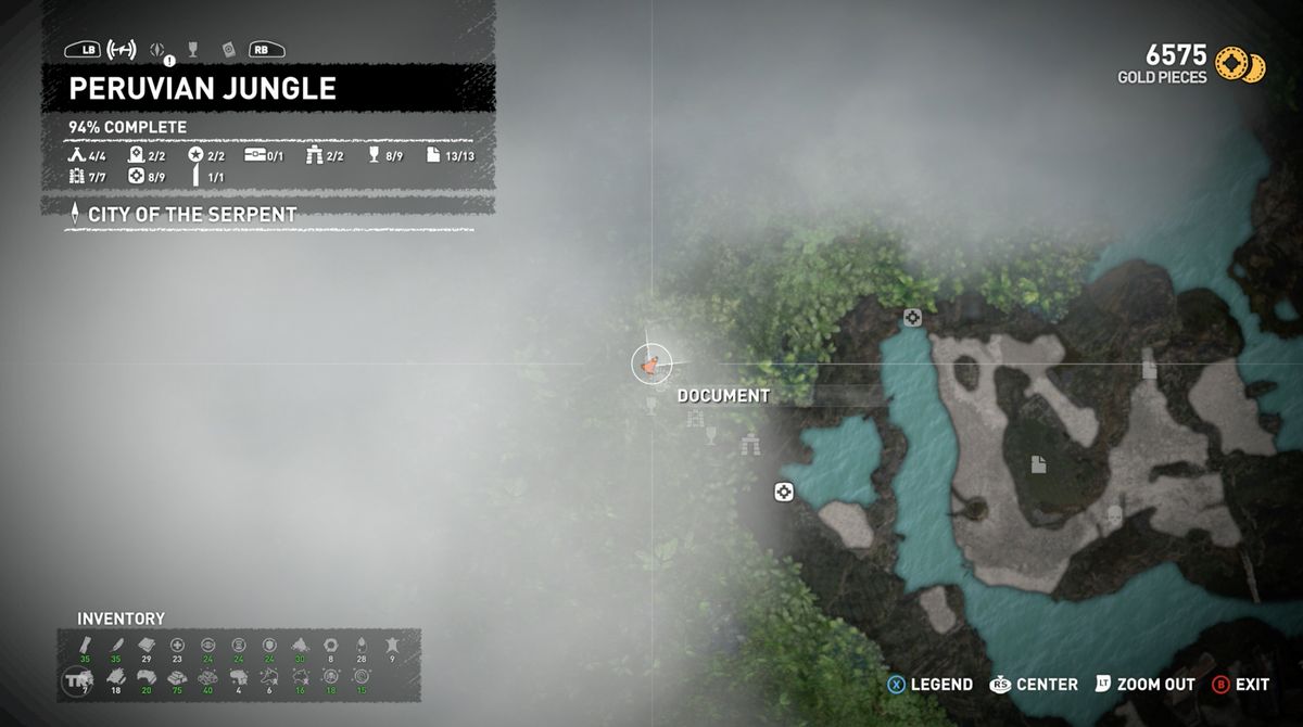 Peruvian Jungle relic, mural, and document locations Complete Shadow