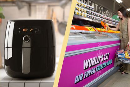 Air fryer and Iceland Air Fryer aisle of frozen food