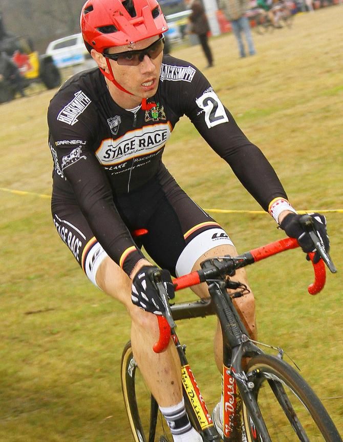 Mike Garrigan (Stage-Race/Blacksmith cycle) arrives from Toronto to garner UCI points for his bid for the worlds.