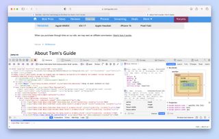 A screenshot showing how to Inspect Element in Safari for Mac