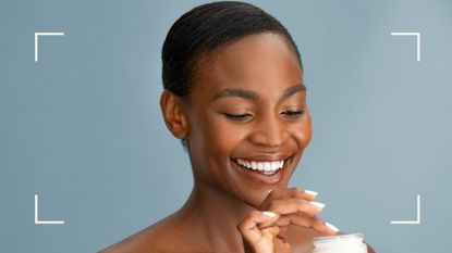 A woman model using retinol face cream, to demonstrate how often should you use retinol