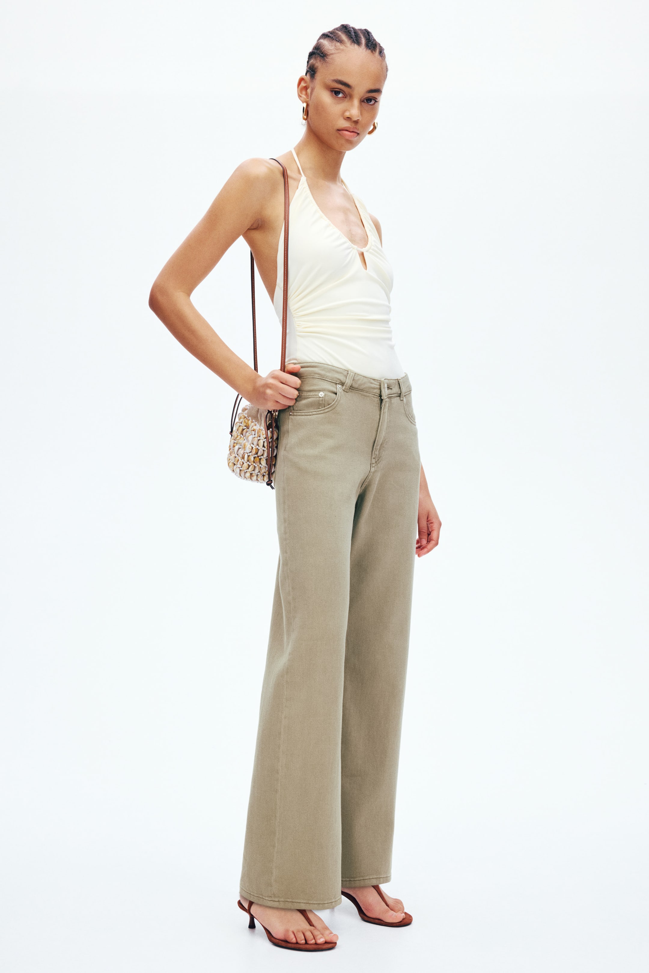 Straight Twill Trousers