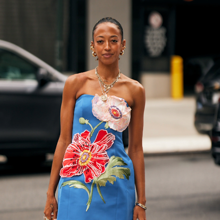 woman wearing a tube top in New York