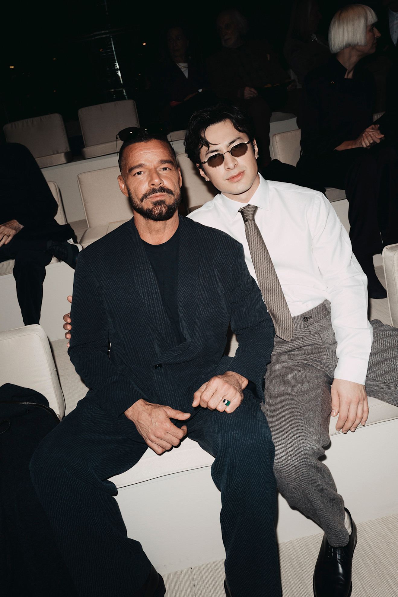 hudson williams with ricky martin at the giorgio armani fall 2026 show