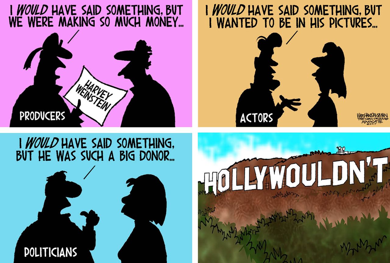 Editorial cartoon U.S. Harvey Weinstein Hollywood