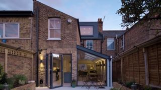 glass lean to extension to Victorian house