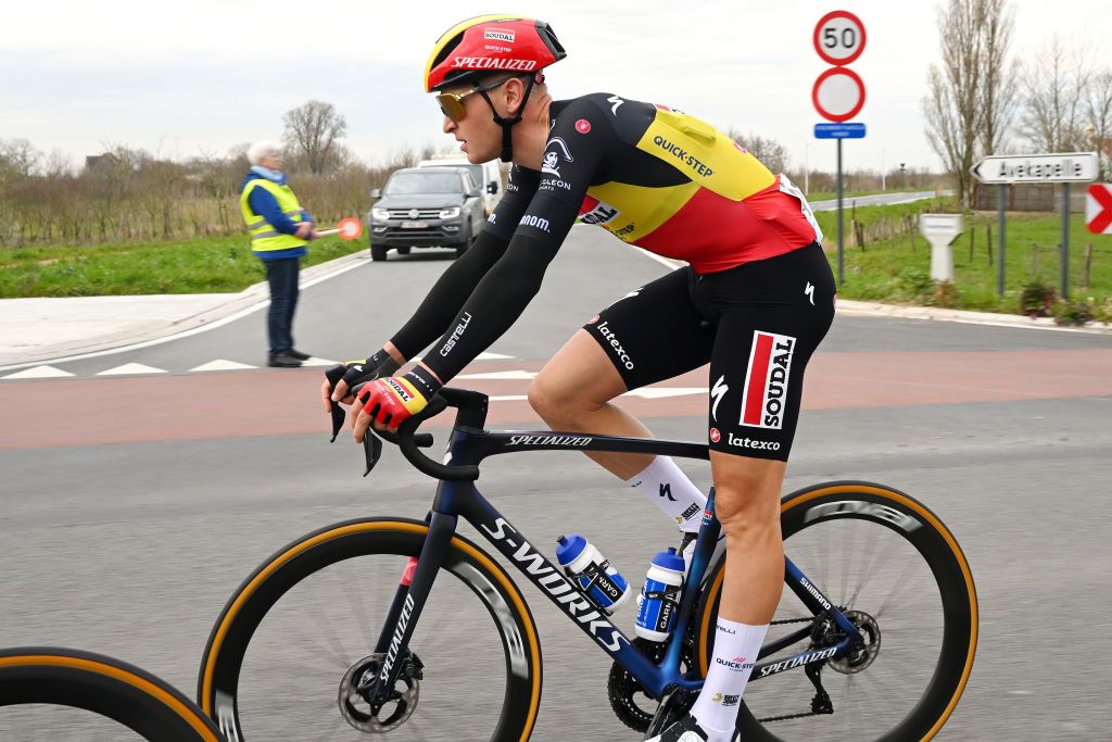 BREDENE BELGIUM MARCH 17 Tim Merlier of Belgium and Team Soudal QuickStep competes during the 21th Bredene Koksijde Classic 2023 a 1916km one day race from Bredene to Koksijde on March 17 2023 in Koksijde Belgium Photo by Luc ClaessenGetty Images