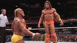 Hulk Hogan and Ultimate Warrior at WrestleMania 6