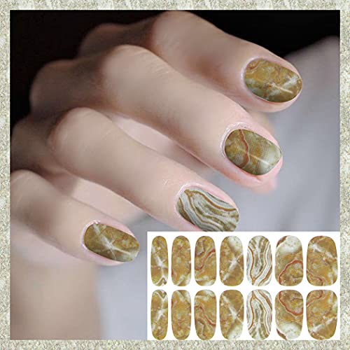 Wokoto 20 Sheets Marble Nail Polish Stickers - Peel &amp;amp; Stick Nail Polish Wraps - Marbling Design Full Nail Stickers for Women &amp;amp; Girls