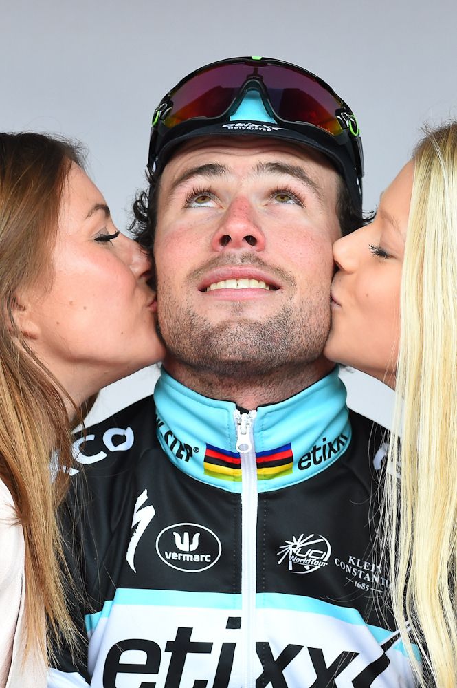 Cavendish collecting the podium kisses.