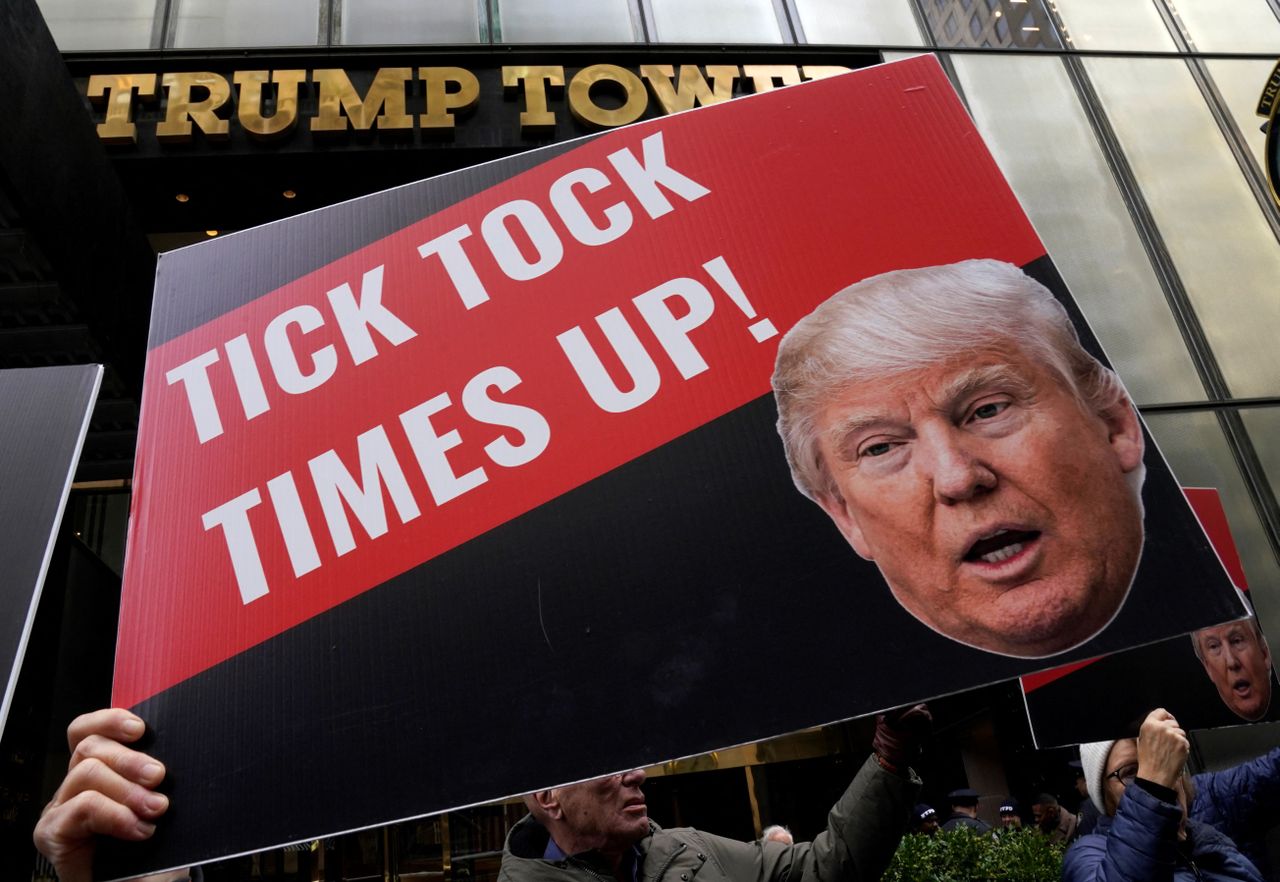 Protesters outside Trump Tower