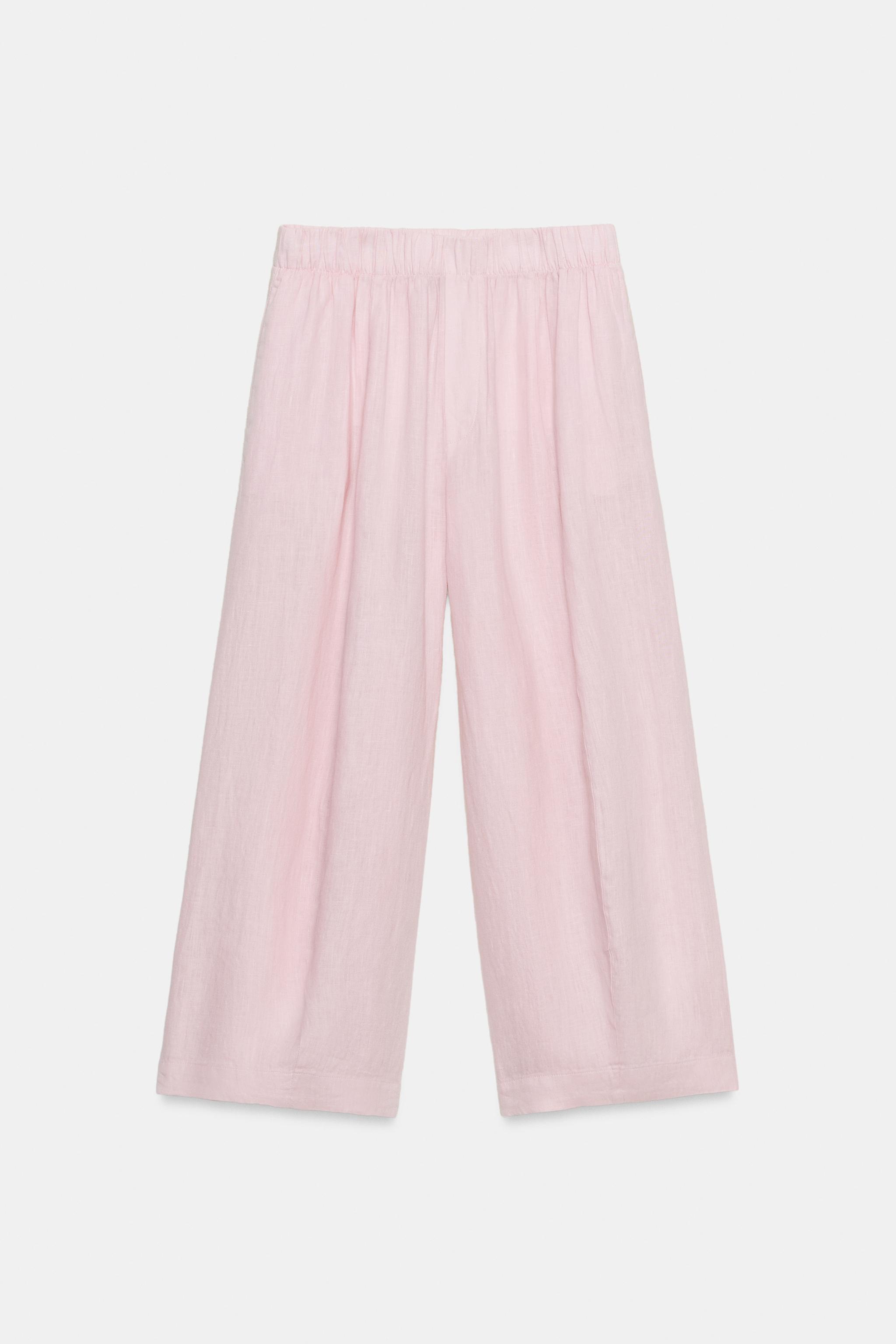 Zw Collection Linen Barrel Pants