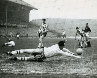 Fiorentina and Rangers in action in the first leg of the European Cup Winners' Cup final in Ibrox in May 1961.