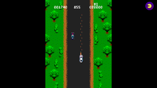 A screenshot showing Spy Hunter on Antstream Arcade