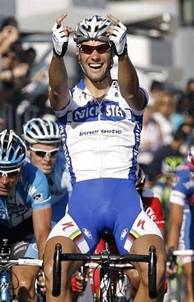 Tom Boonen (Quick Step) with his winning salute
