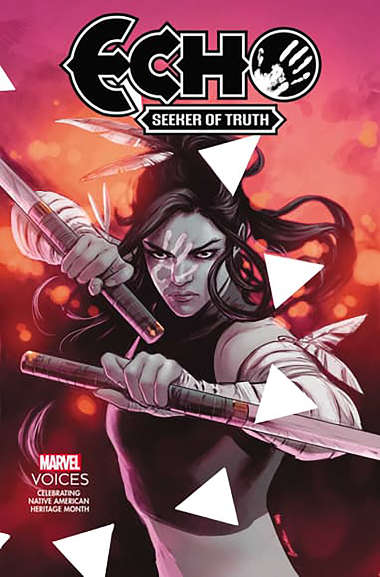 Echo posing with batons in Carmen Carnero's cover for Echo: Seeker of Truth #1