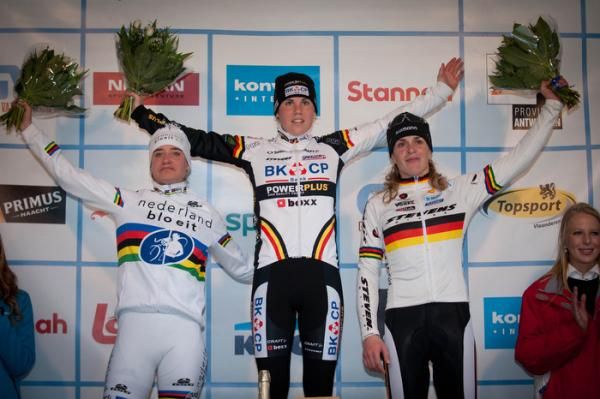 The podium in Lille: Marianne Vos, Sanne Cant, Hanka Kupfernagel