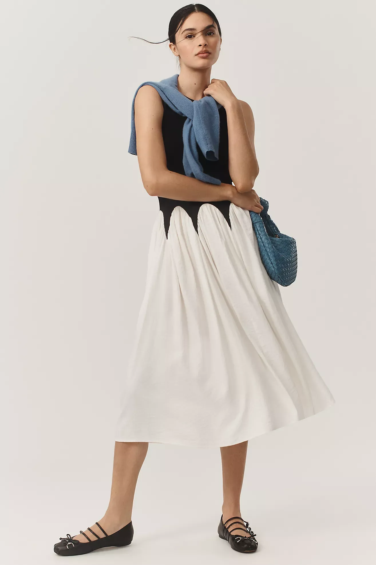 Siempre Michelle Sleeveless Colorblock Midi Dress