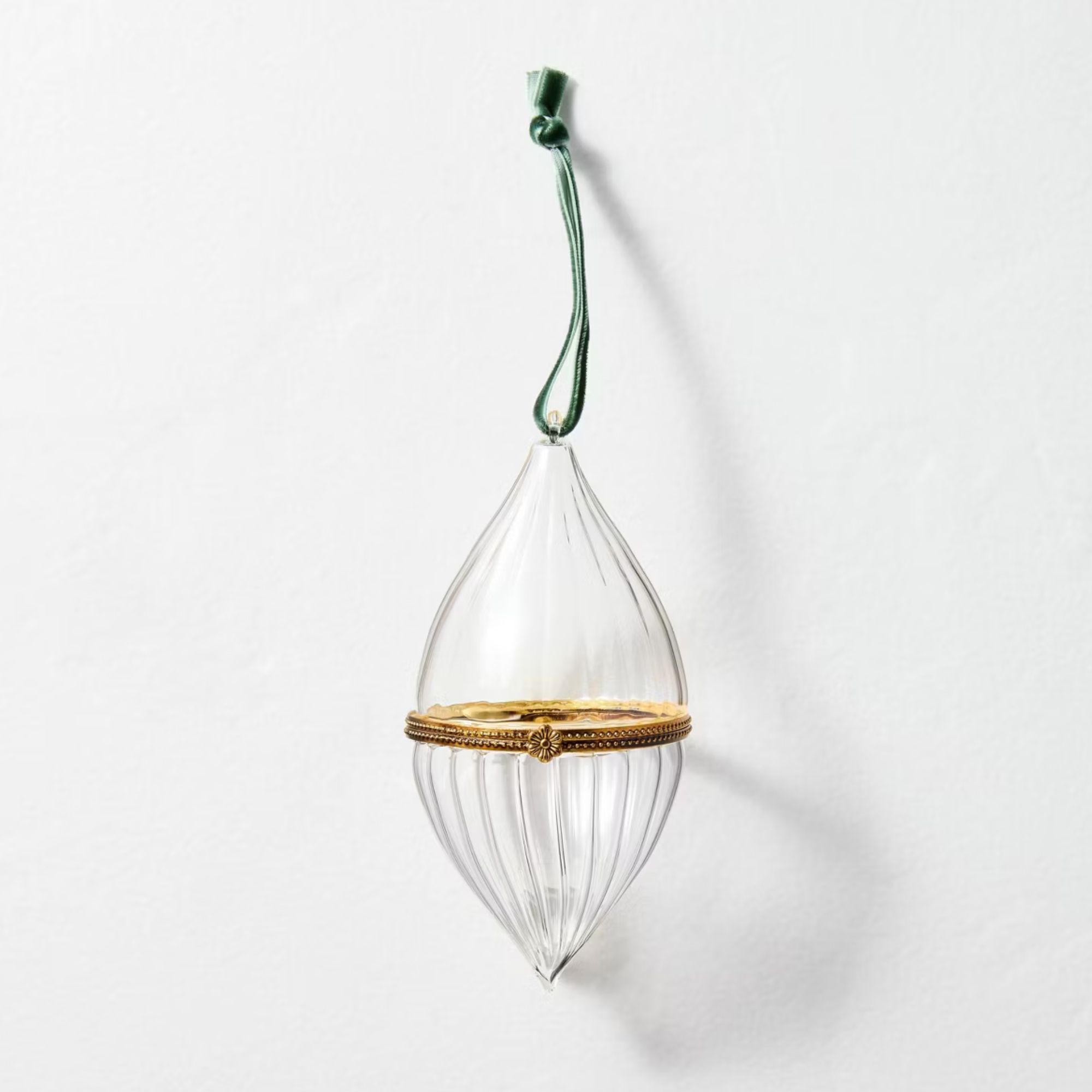 Glass and Brass Fluted Tear Hinge Ornament - Hearth &amp;amp; Hand&amp;trade; with Magnolia