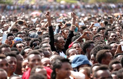 Ethiopians at a political rally.